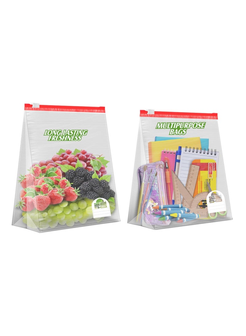 shalimar Shalimar Zip and Slider Bag Combo Pack - Reusable and Reclosable 45 Bags Small Medium and Large - Zip Lock Vegetable Fridge MultiPurpose Storage Bags with Slider Lock  - Image 5