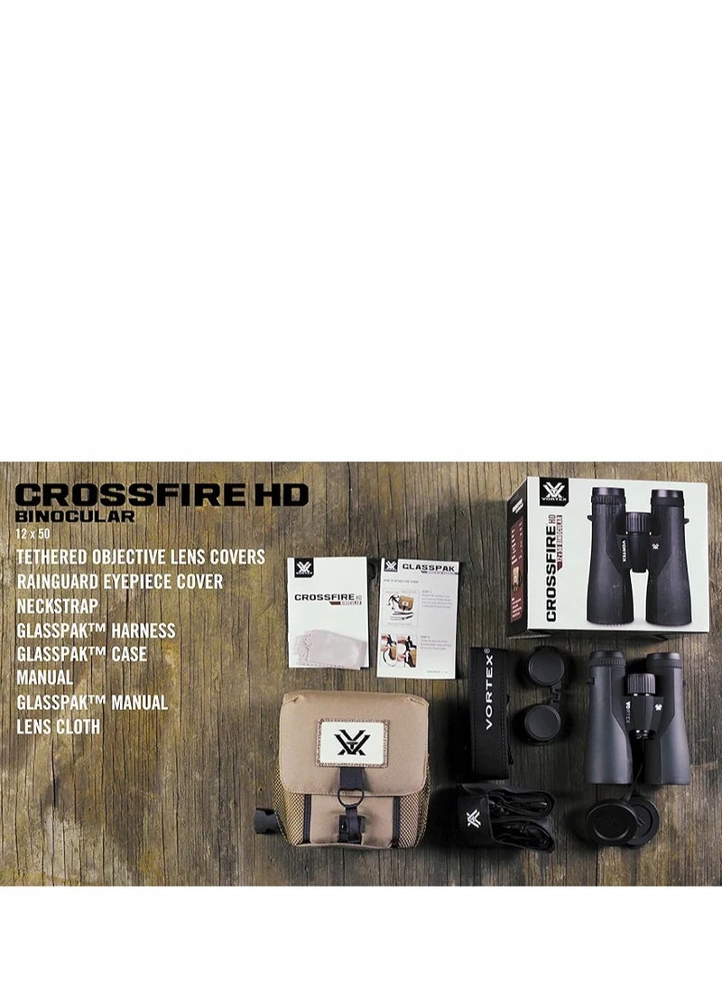 Crossfire HD 12x50 Binoculars - HD Optical System, Tripod Adaptable, Rubber Armor, Waterproof, Fogproof, Shockproof, Included GlassPak - Unlimited, Unconditional Warranty - pzsku/Z0129ED2E55BC2B382FC1Z/45/_/1736056367/90dae810-391a-47c7-86d1-742c58cfea2a
