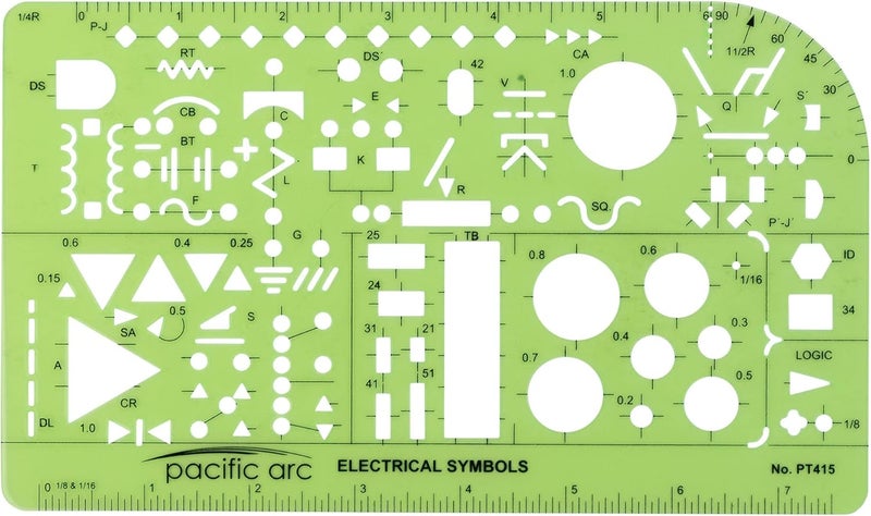 Pacific Arc Template: Electrical Symbols, 135 Openings 5.25 x 8.25 - Image 1