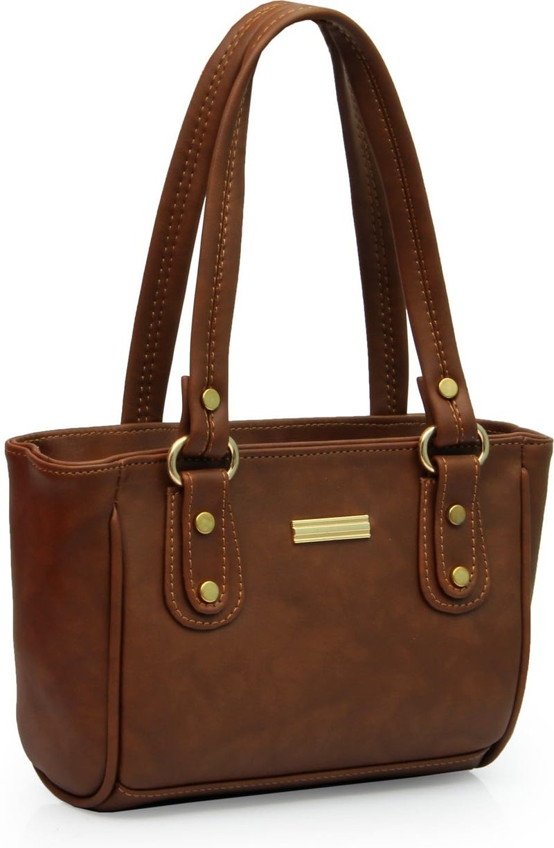 WORLD STAR Genuine Leather Handbag for Womens | Brown - Image 1
