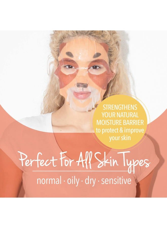 masque Bar أقنعة الوجه القماشية الحيوانية الجميلة، قناع وجه فريد وممتع مع طبعات شخصيات حيوانات، قناع وجه كوري مرطب ومهدئ، للعناية بالبشرة مغذي ومقشر، عبوة من 9 - Image 5