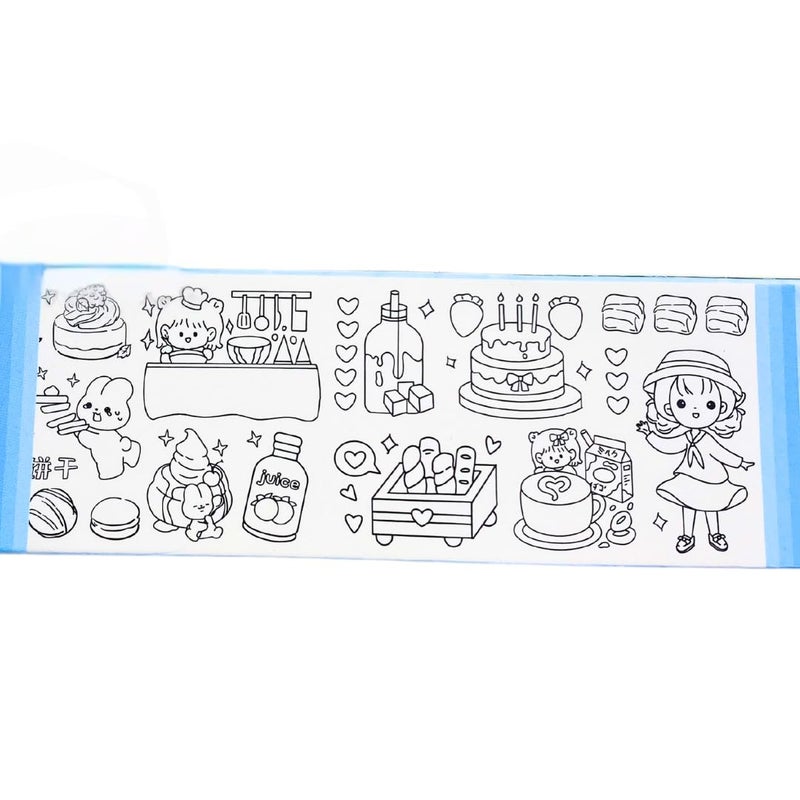 Generic Drawing Roll Coloring Paper, 220x30cm, 11 Sheets, 8 Colors, 1 Brush, 2 Glitter Glues, Safe Premium Paper, Ideal for Doodling, Coloring, Drawing, Graffiti, Crafting, Educational Activities