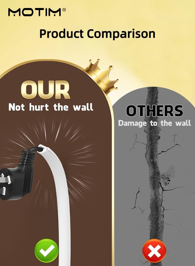 موتيم مخفي أسلاك حائط 78 بوصة، غطاء سلك مخفي أسلاك ذاتي اللصق للأسلاك، ممر أسلاك بغطاء سلك مرن لإدارة الأسلاك الأرضية والجدارية، العرض: 0.59 بوصة الارتفاع: 0.39 بوصة - Image 4