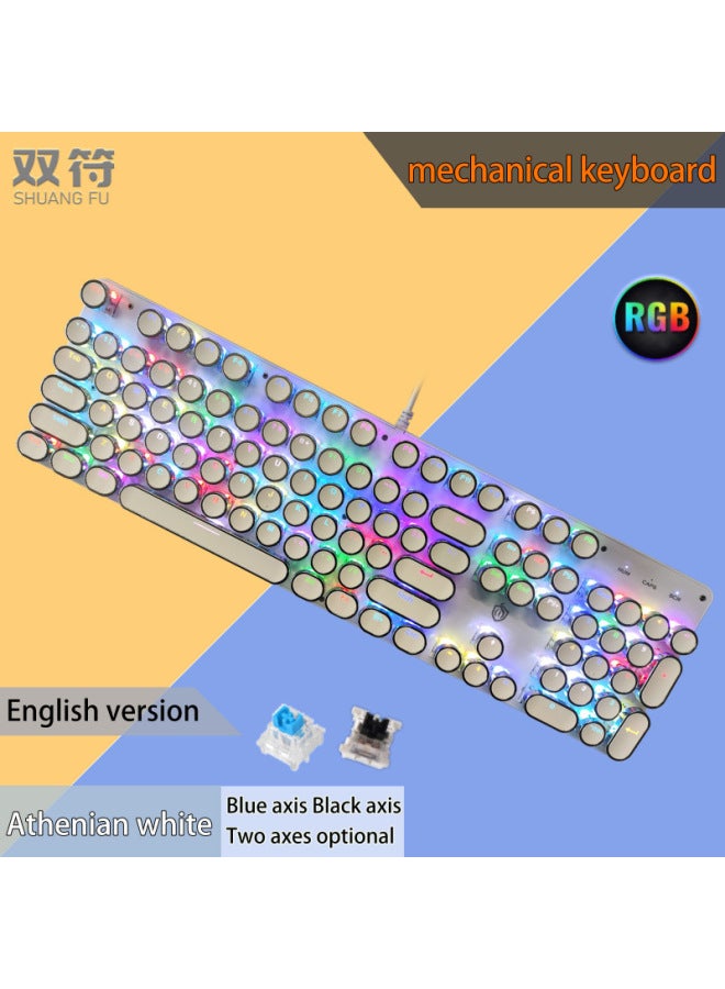 104-key True Mechanical Rgb Backlight Full-key Conflict-free E-sports Game Green Axis Black Axis Thai Phonetic Punk Keyboard