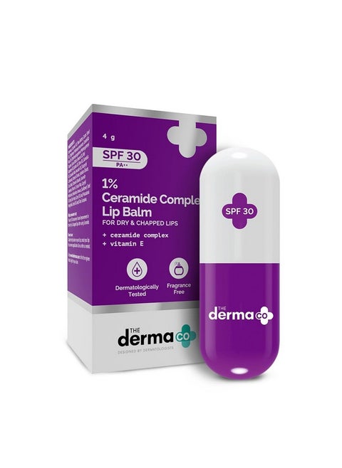 1% Ceramide Complex Lip Balm With Ceramides & Vitamin E Spf 30 Pa++ For Dry & Chapped Lips 4G