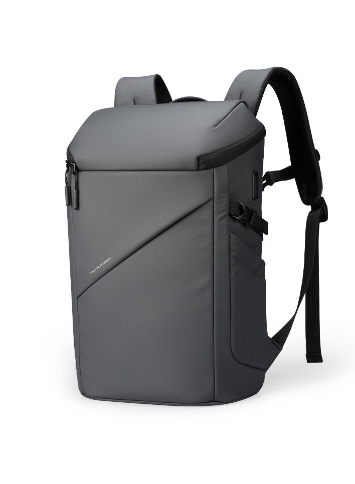 مارك رايدن حقيبة ظهر لاب توب مارك رايدن  رمادي مقاومة للماء  بوصة بفتحة علوية ومنفذ شحن  وجيب مضاد للسرقة وسعة كبيرة للعمل والمدرسة والسفر - Image 1