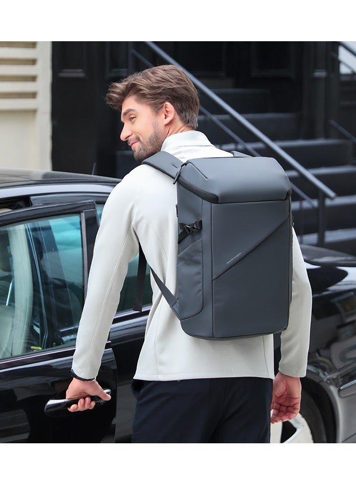مارك رايدن حقيبة ظهر لاب توب مارك رايدن  رمادي مقاومة للماء  بوصة بفتحة علوية ومنفذ شحن  وجيب مضاد للسرقة وسعة كبيرة للعمل والمدرسة والسفر - Image 2
