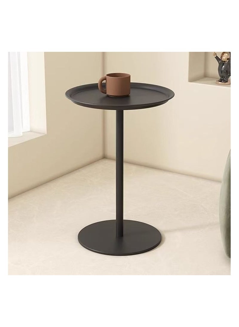 Small Round Side Table, Drink Tables for Narrow Spaces, Pedestal End Table Stand for Living Room, Modern Black Small Nightstand for Bedside, Round Table for Bedroom Sofa-Side（size：35*35*60cm ，black） - Image 2