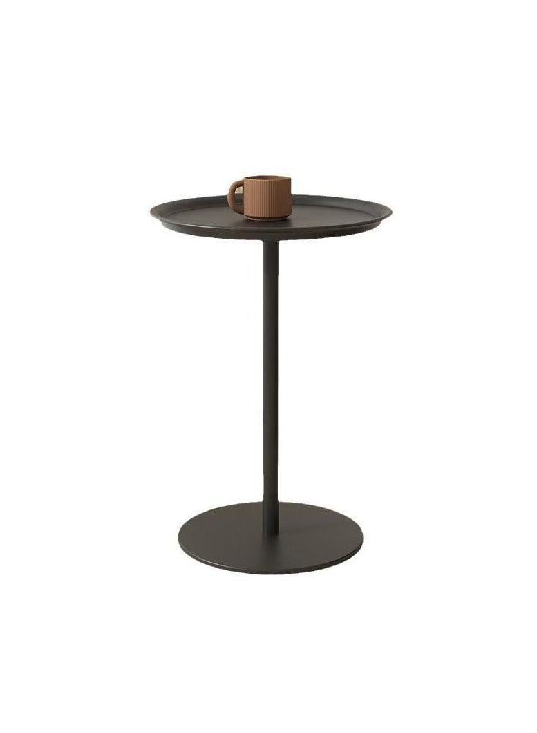 Small Round Side Table, Drink Tables for Narrow Spaces, Pedestal End Table Stand for Living Room, Modern Black Small Nightstand for Bedside, Round Table for Bedroom Sofa-Side（size：35*35*60cm ，black） - Image 1