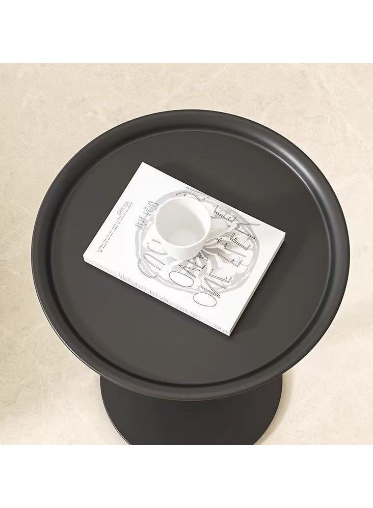 Small Round Side Table, Drink Tables for Narrow Spaces, Pedestal End Table Stand for Living Room, Modern Black Small Nightstand for Bedside, Round Table for Bedroom Sofa-Side（size：35*35*60cm ，black） - Image 4