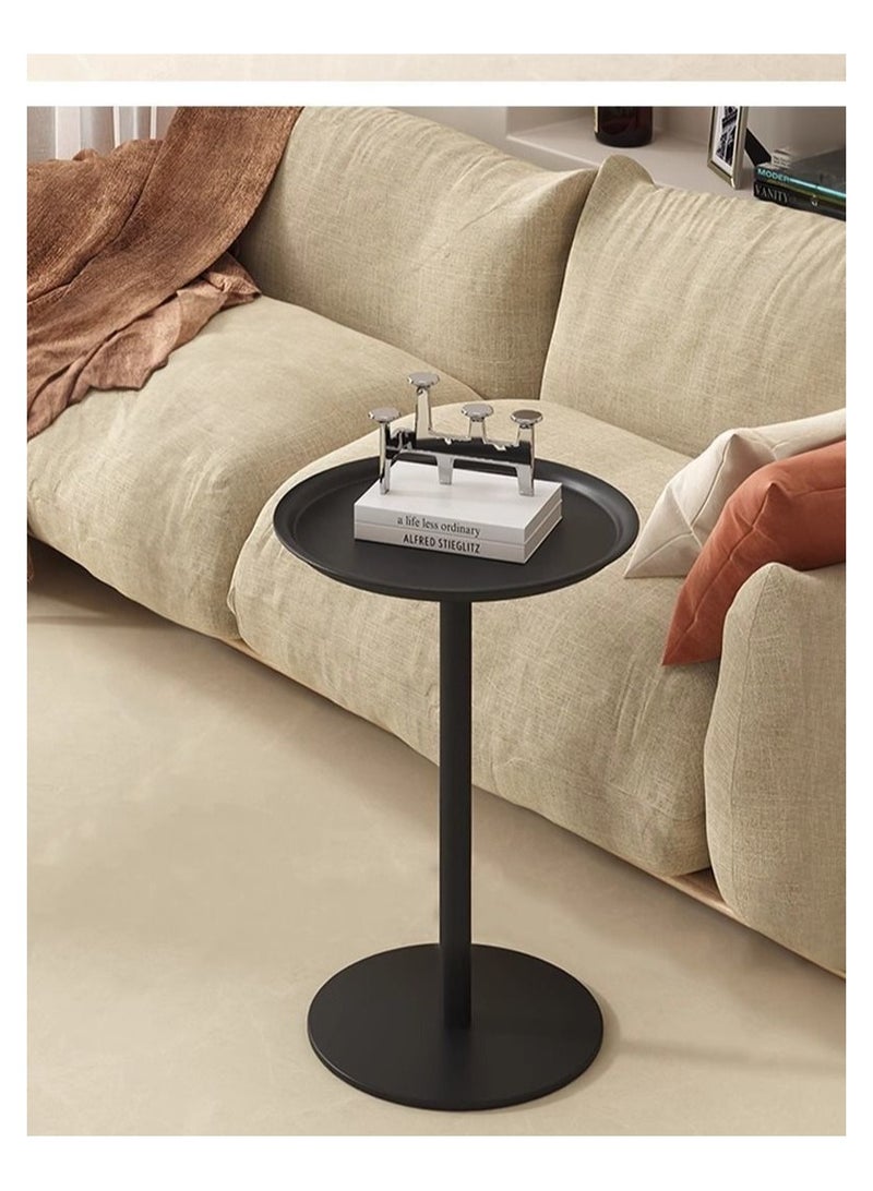 Small Round Side Table, Drink Tables for Narrow Spaces, Pedestal End Table Stand for Living Room, Modern Black Small Nightstand for Bedside, Round Table for Bedroom Sofa-Side（size：35*35*60cm ，black） - Image 3