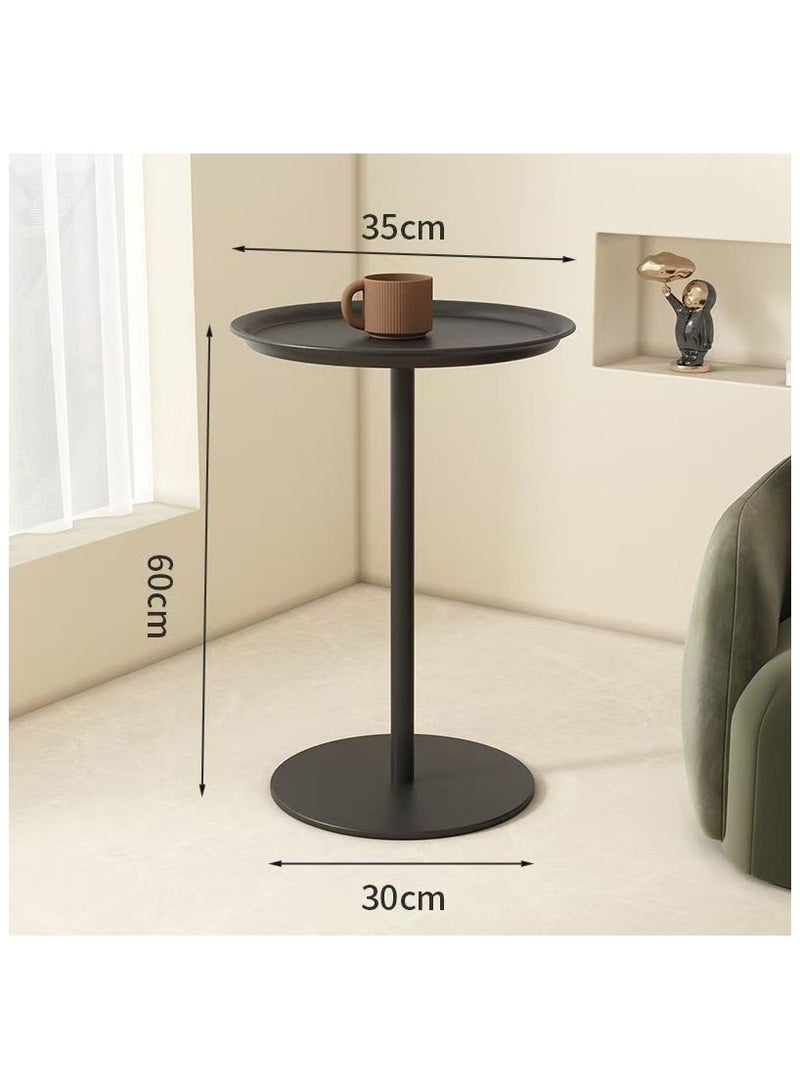 Small Round Side Table, Drink Tables for Narrow Spaces, Pedestal End Table Stand for Living Room, Modern Black Small Nightstand for Bedside, Round Table for Bedroom Sofa-Side（size：35*35*60cm ，black） - Image 5