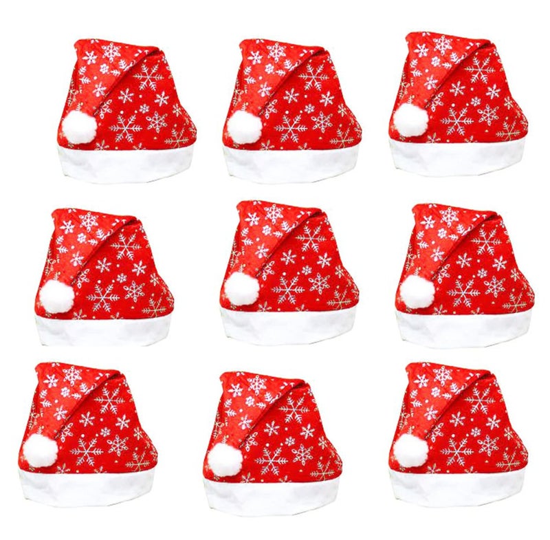 brown leaf brown leaf Printed Free Size Santa Cap For Christmas Xmas Celebration Santa Claus Cap Hat - Image 1