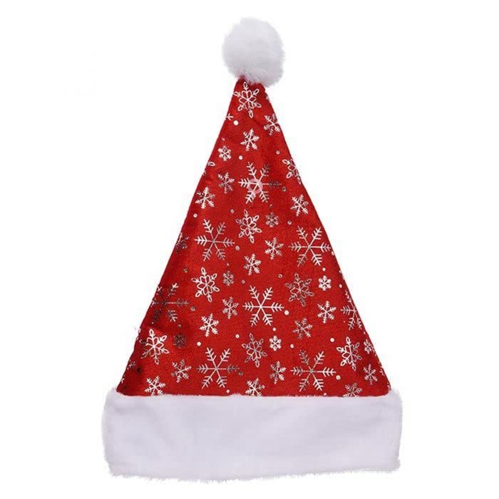 brown leaf brown leaf Printed Free Size Santa Cap For Christmas Xmas Celebration Santa Claus Cap Hat - Image 3