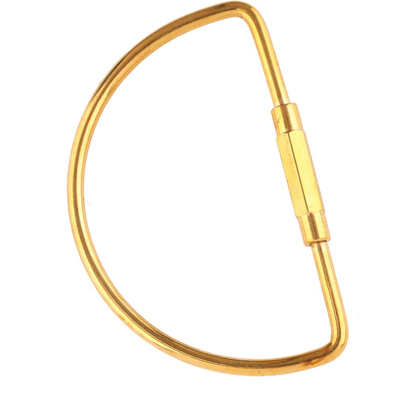 Brass Screw Lock Carabiner Clip Hook Keychain Key Ring DIY Gift (Semicircle) - Image 3
