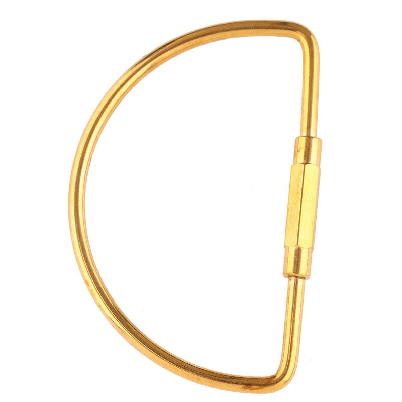 Brass Screw Lock Carabiner Clip Hook Keychain Key Ring DIY Gift (Semicircle) - Image 2
