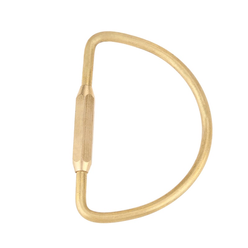 Brass Screw Lock Carabiner Clip Hook Keychain Key Ring DIY Gift (Semicircle) - Image 1