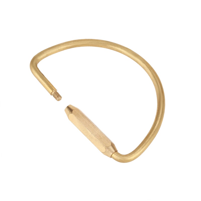 Brass Screw Lock Carabiner Clip Hook Keychain Key Ring DIY Gift (Semicircle) - Image 4