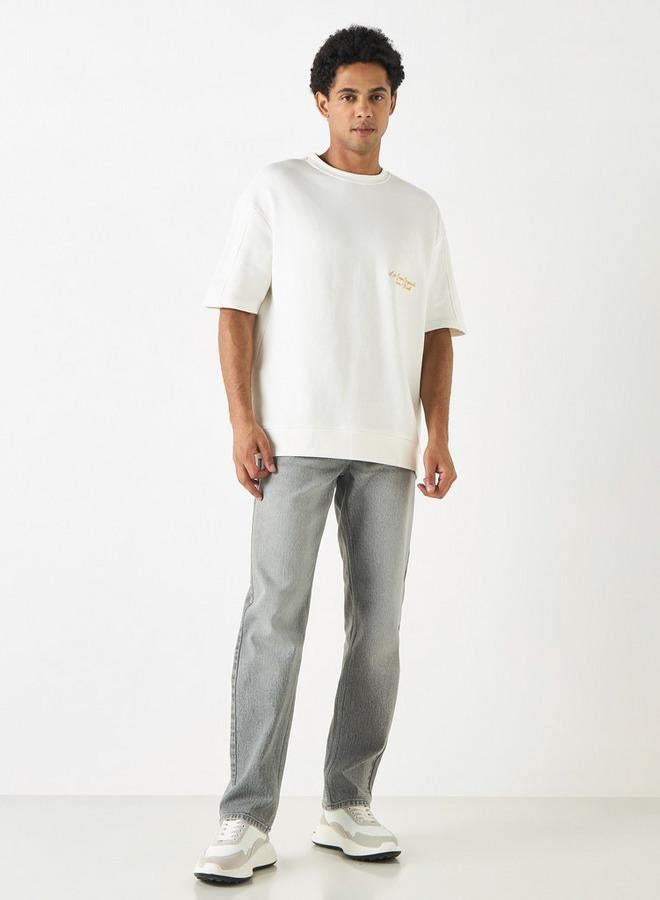 لي كوبر تيشيرت مطرز بياقة ضيقة وأكمام قصيرة من لي كوبر - Image 2