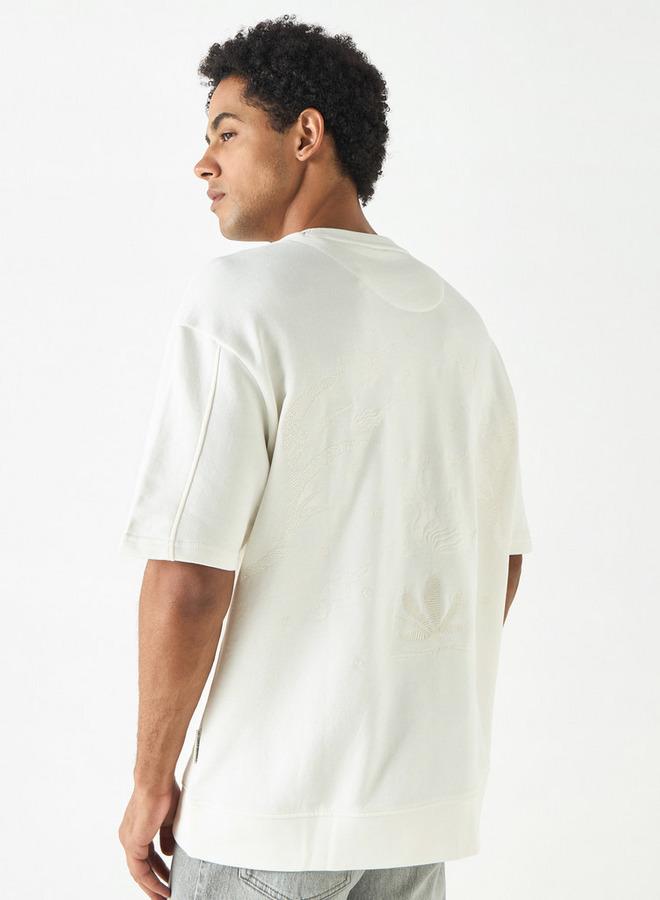 لي كوبر تيشيرت مطرز بياقة ضيقة وأكمام قصيرة من لي كوبر - Image 3