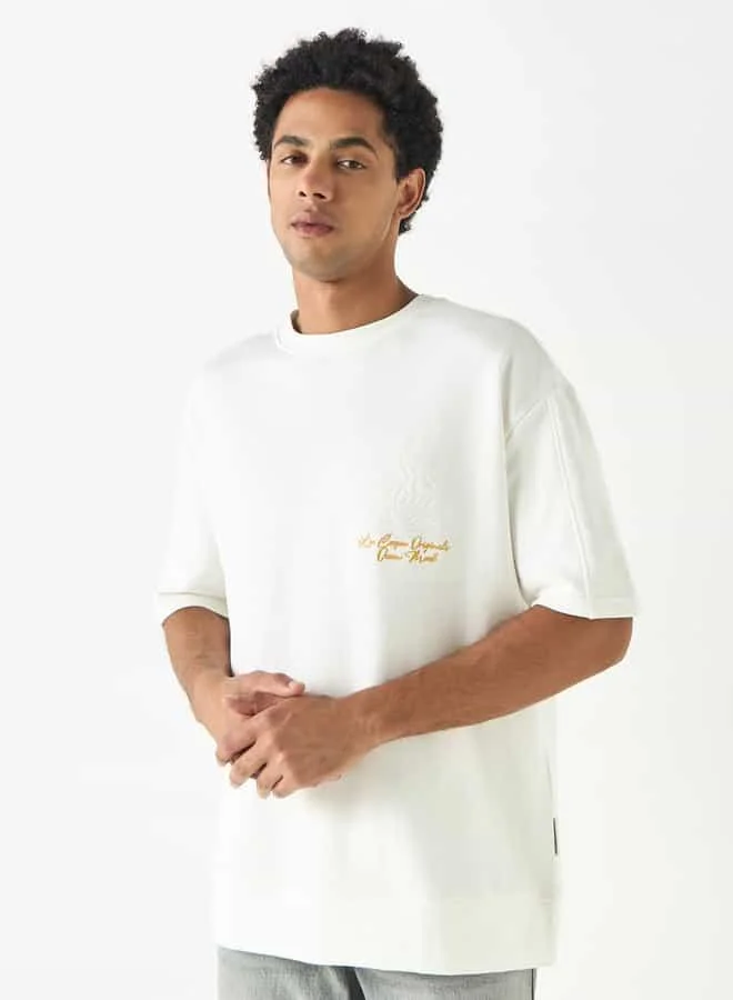 Lee Cooper Lee Cooper Embroidered Crew Neck T-shirt with Short Sleeves