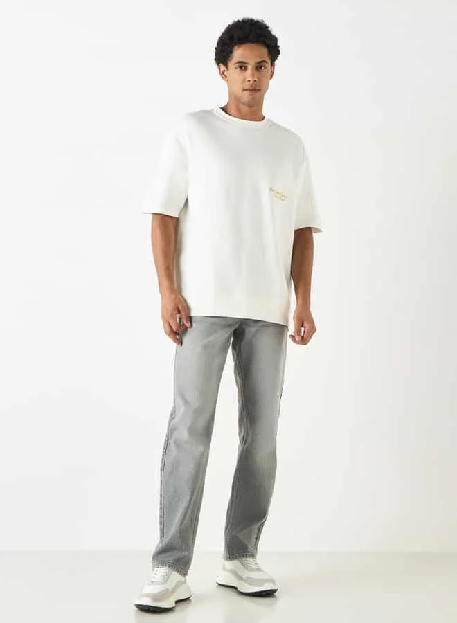 Lee Cooper Lee Cooper Embroidered Crew Neck T-shirt with Short Sleeves