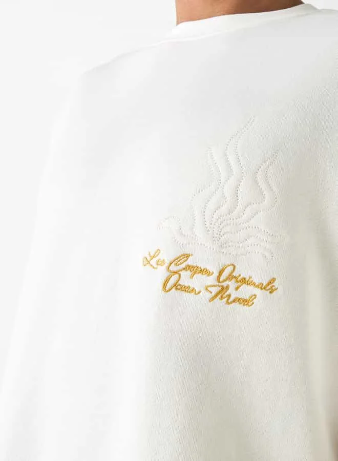 Lee Cooper Lee Cooper Embroidered Crew Neck T-shirt with Short Sleeves