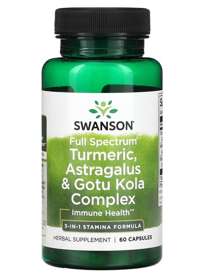 SWANSON Full Spectrum Turmeric Astragalus & Gotu Kola Complex 60 Capsules
