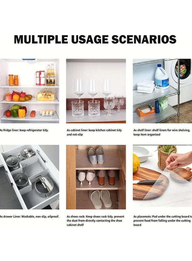 EVA Non-Adhesive Moisture-Proof Drawer Mat 11.81x236.22inch Cuttable Shelf Liner Kitchen Wardrobe Storage Wear-Resistant - Image 4