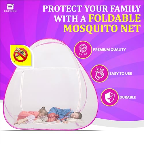 BTAG Mosquito Net for Single Bed, 6 Feet x 4 Feet | Premium Machardani, Tent-Style Foldable Design, Strong & Durable, Corrosion Resistant Insect Protection for Home Use. (6x4_Pink) - Image 2