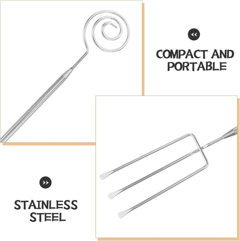 3pcs Stainless Steel Chocolate and Cheese Fondue Fork Set with Spiral and Multi-prong Handles for Home Kitchen Baking and Charcuterie Accessories - Image 3