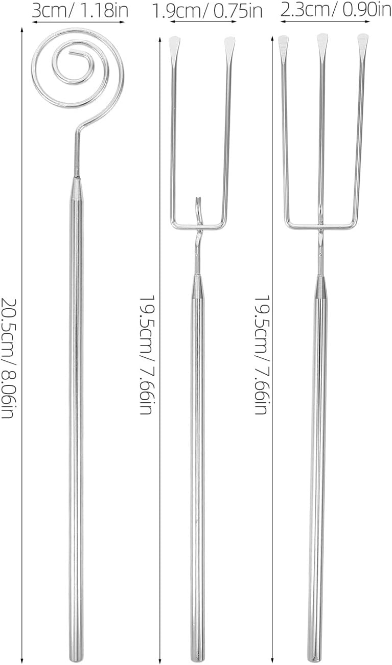 3pcs Stainless Steel Chocolate and Cheese Fondue Fork Set with Spiral and Multi-prong Handles for Home Kitchen Baking and Charcuterie Accessories - Image 2