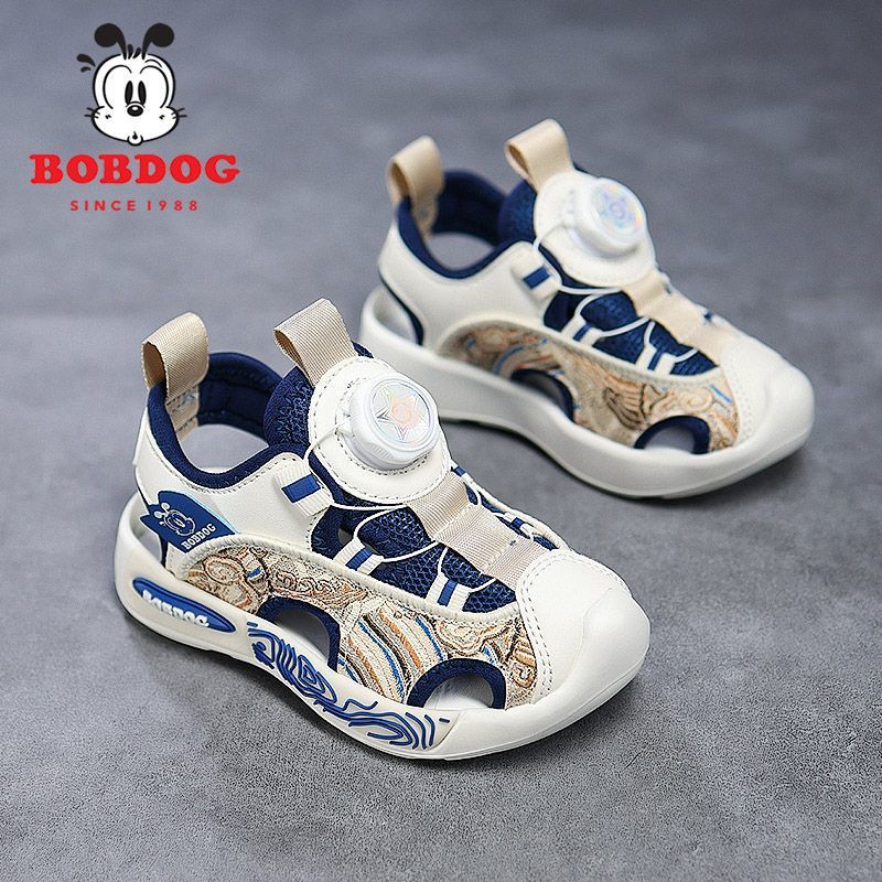 Babudou Kidsren'S Shoes Boys' Toe-Cap Sandals 2025 Anti-Slip Soft Bottom Rotating Button Kidsren'S Beach Shoes - Image 2