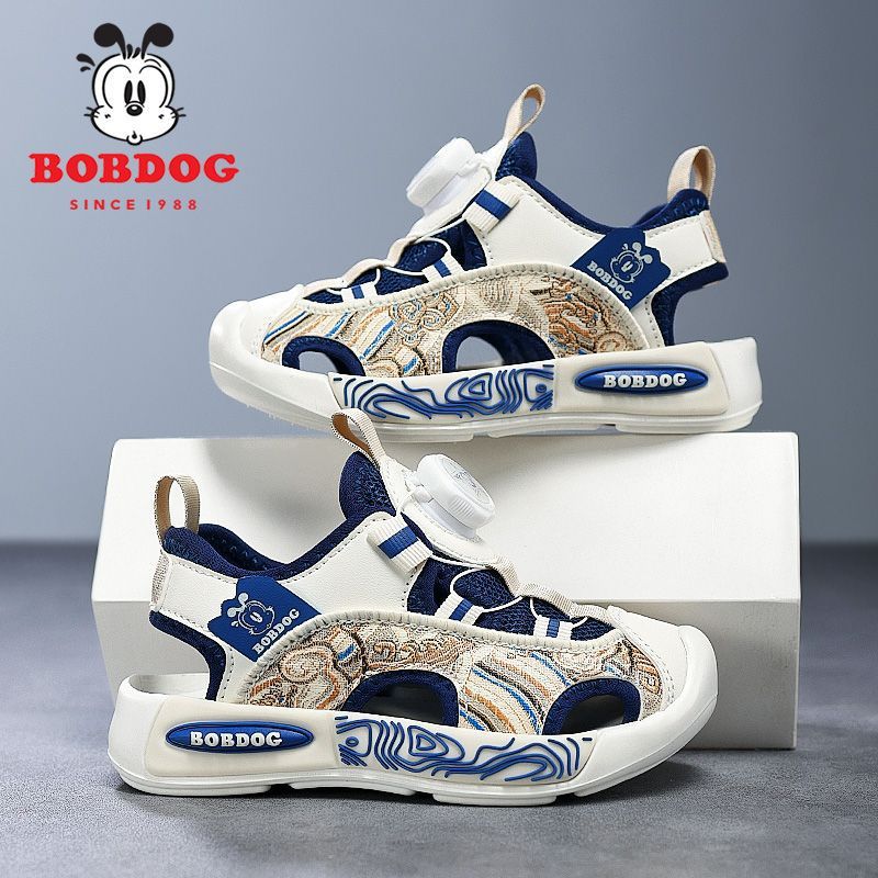 Babudou Kidsren'S Shoes Boys' Toe-Cap Sandals 2025 Anti-Slip Soft Bottom Rotating Button Kidsren'S Beach Shoes - Image 5