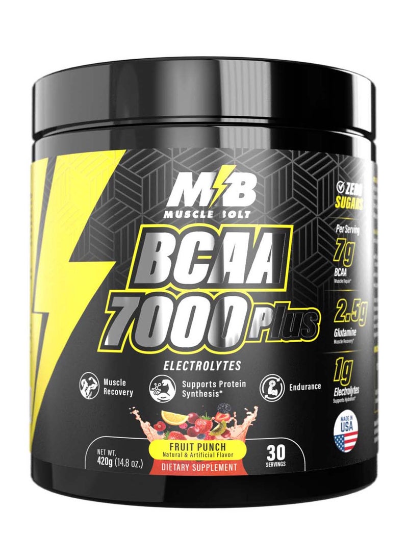 BCAA 7000 Plus For Muscle Recovery And Endurance Fruit Punch 30 Servings, 420g - pzsku/Z012AB247B26E30B23DFAZ/45/_/1716461777/3d8a0d62-4c9d-4315-84c6-dadd1e14e6b5