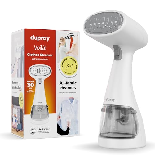 Dupray Voila 3-in-1 Clothes Steamer, Portable Handheld Garment Steamer, Heated Stainless Steel Plate, 30-Second Heat-Up, Portable Travel Steamer for Fabrics - Image 1