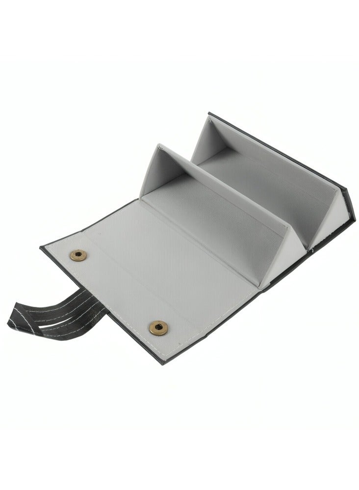 Leather Glasses Travel Case, 2 Slot - Black - Image 5