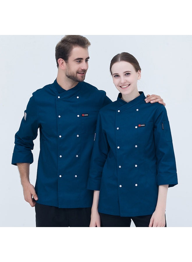 NIBEMINENT Unisex Chef Shirt Adults Kitchen Work Uniform Chef Coat Cook Jacket Hotel Restaurant Canteen Cake Shop Cafe Costume - Image 1