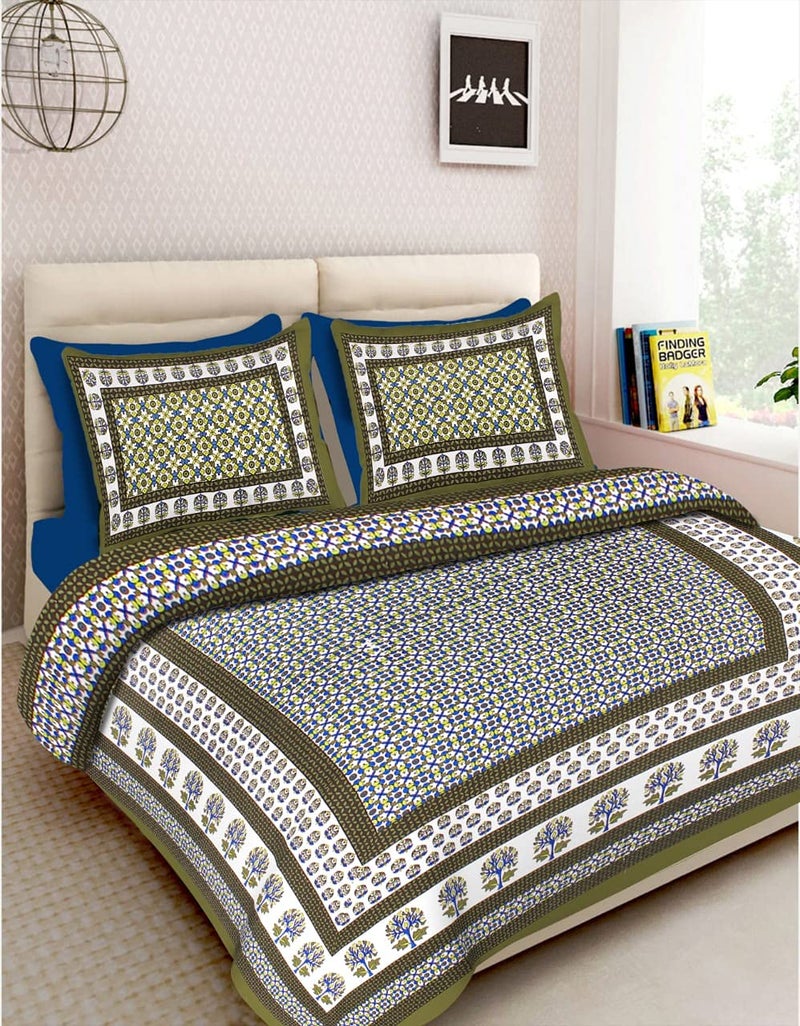 WESTLYN 144 TC 100% Cotton Floral Double Bedsheet with 2 Pillow Covers - Double, Multi 02 - Image 4