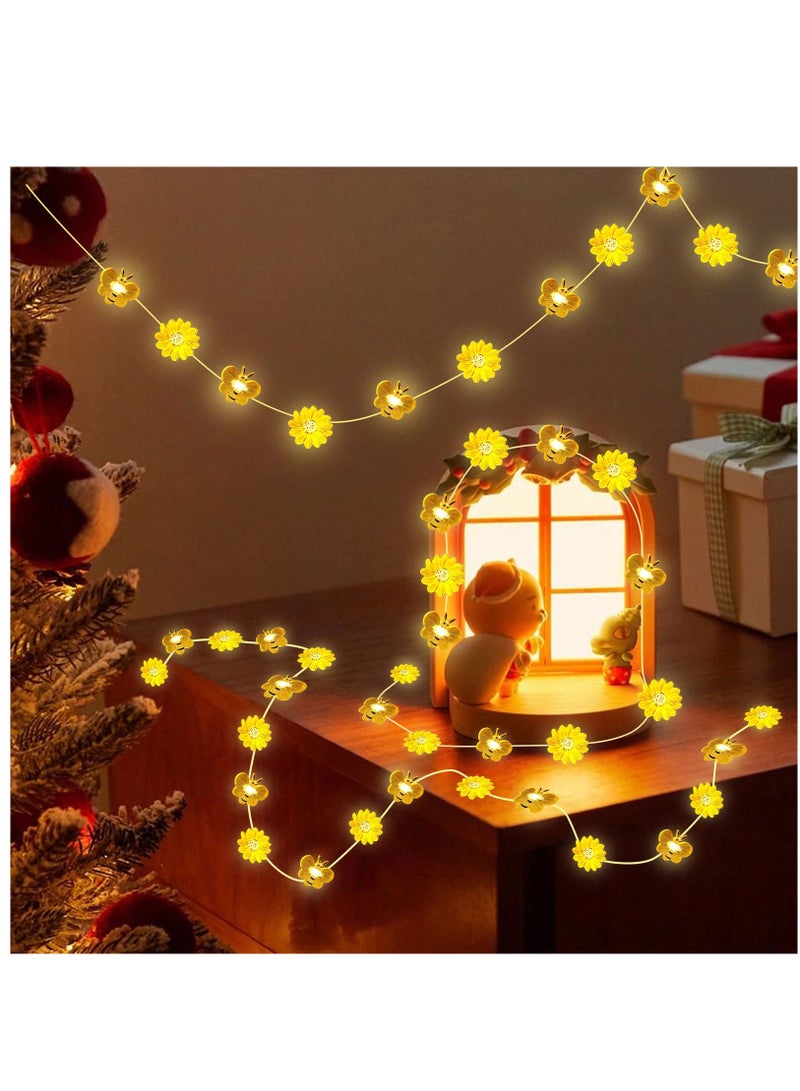  lights, 10FT 30LED زينة نحلة العسل والأشعة الشمسية للاحتفالات الخارجية وحفلات استقبال المواليد - Image 3
