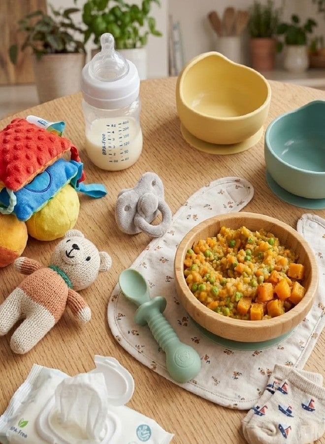 SKDBPM Baby Self Feeding Spoon and Fork Set, Silicone, Anti Choke Guard, Soft Training Utensils for Toddlers, Baby Led Weaning (Green) - Image 4