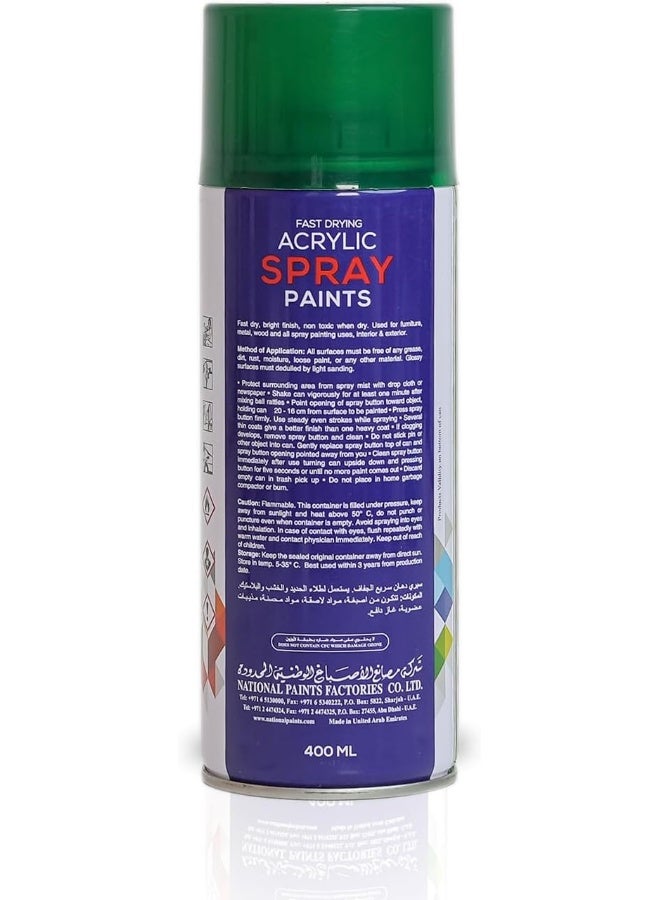 ناشونال بينتس طلاء بخاخ أكريليك سريع الجفاف - عشب اخضر-310 - Image 2