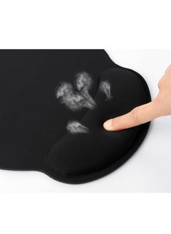 DUNISO Ergonomic Mouse Pad with Keyboard Wrist Rest Support For Working, Nonslip Memory Foam Keyboard Mouse Wrist Support Set for Easy Typing Pain Relief(Black)  - Image 3