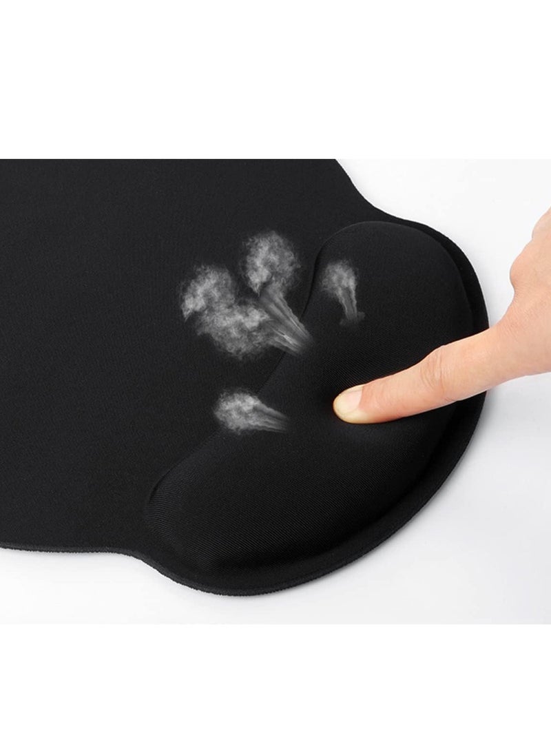 DUNISO Ergonomic Mouse Pad with Keyboard Wrist Rest Support For Working, Nonslip Memory Foam Keyboard Mouse Wrist Support Set for Easy Typing Pain Relief(Black)  - Image 3