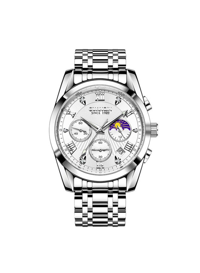 Guanqin Men's Mechanical-style Fashion Wrisch, Swiss Quality Men's Watch, Waterproof Fully Automatic Multifunctional Brand National Watch - Image 2