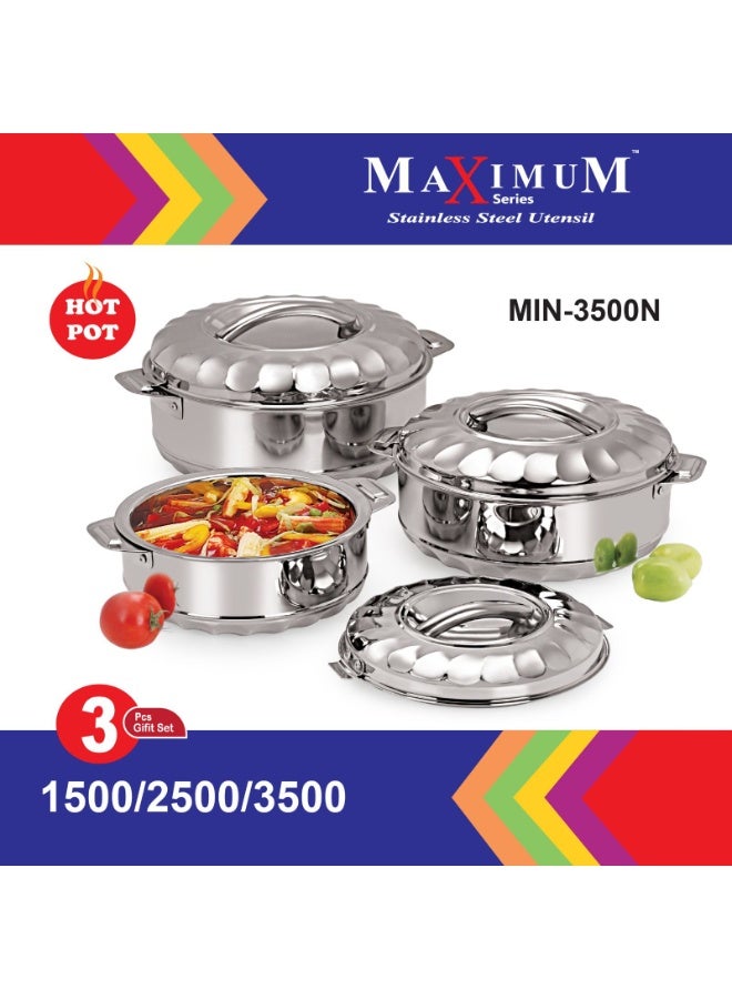 طقم حافظات طعام ستانلس ستيل 3 قطع