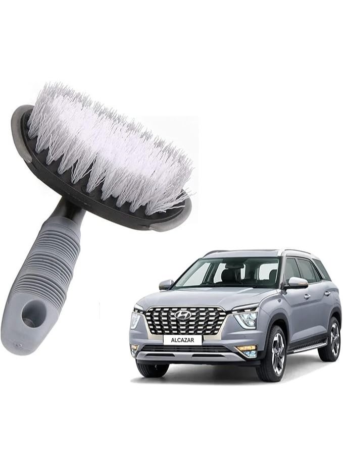 Auto Addict Wheel & Tire Scrub Brush – Heavy-Duty Rim, Hub & Tyre Cleaning Tool for Hyundai Alcazar | Deep-Cleaning Car Washing Brush for Wheels, Hubs, Tyres & Exterior Detailing - Image 1