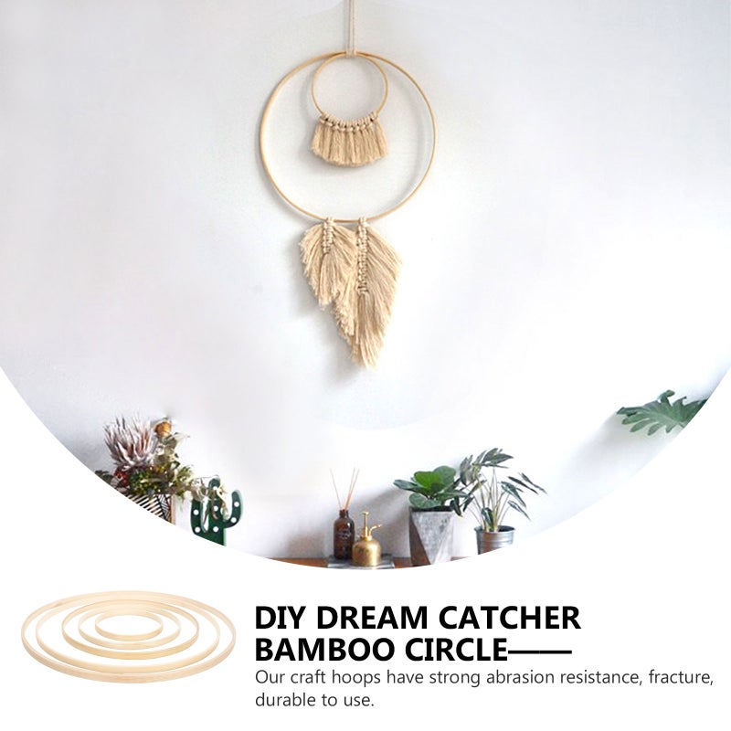 5pcs Circle Frames Wreath Macrame DIY Wall Hanging Crafts - Image 4
