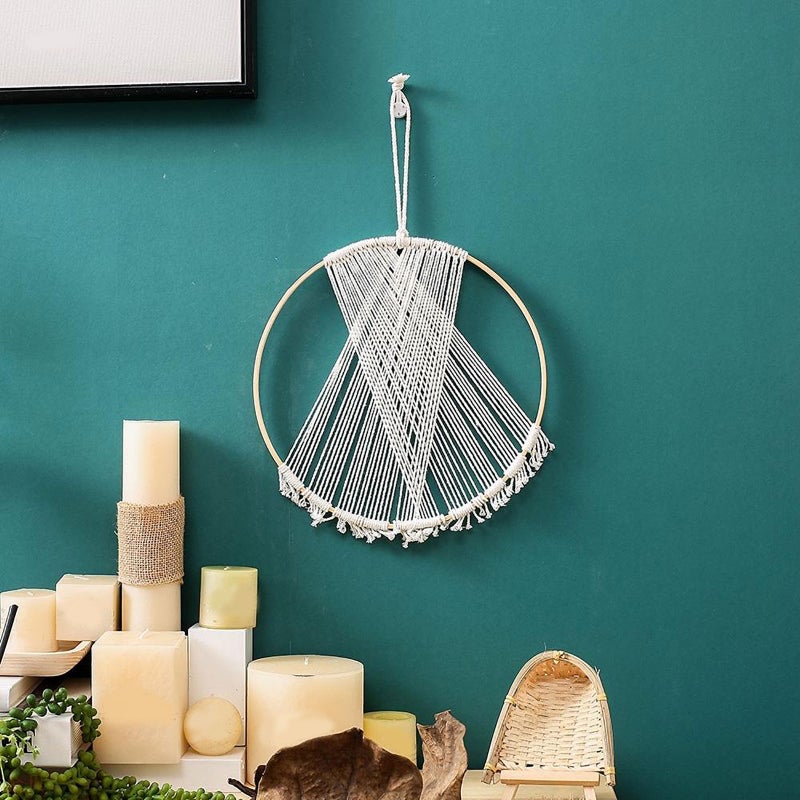 5pcs Circle Frames Wreath Macrame DIY Wall Hanging Crafts - Image 3