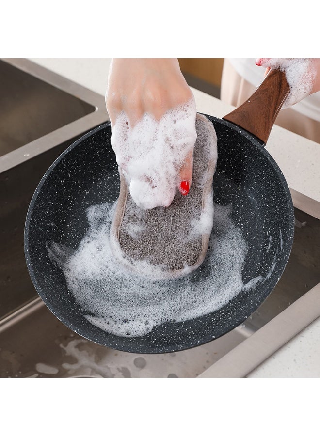 NIBEMINENT 4 Pack Kitchen Scrub Sponge Dual Action Washing Up Cleaner Heavy Duty Scouring Pads Household Cleaning Wash Cloth (4) - Image 3